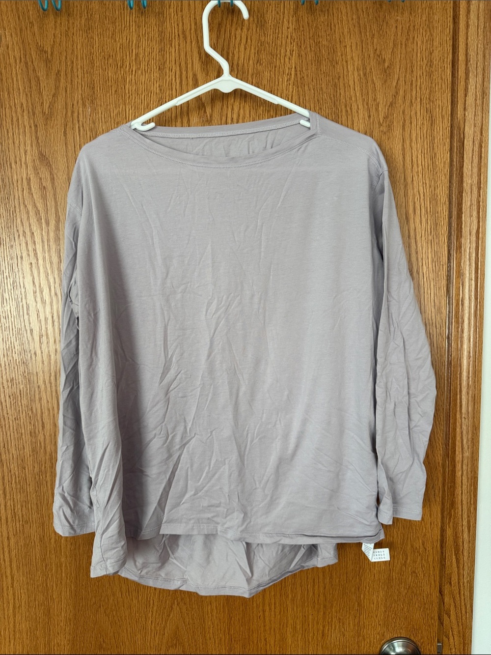 CRZ YOGA Women's Long-Sleeve Crewneck Top in Lavender Gray